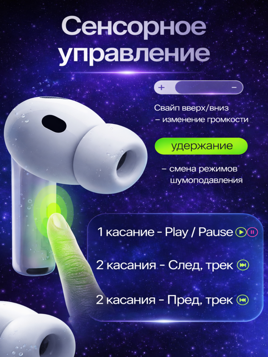 Наушники беспроводные AirPro 3 Bluetooth для iPhone Android